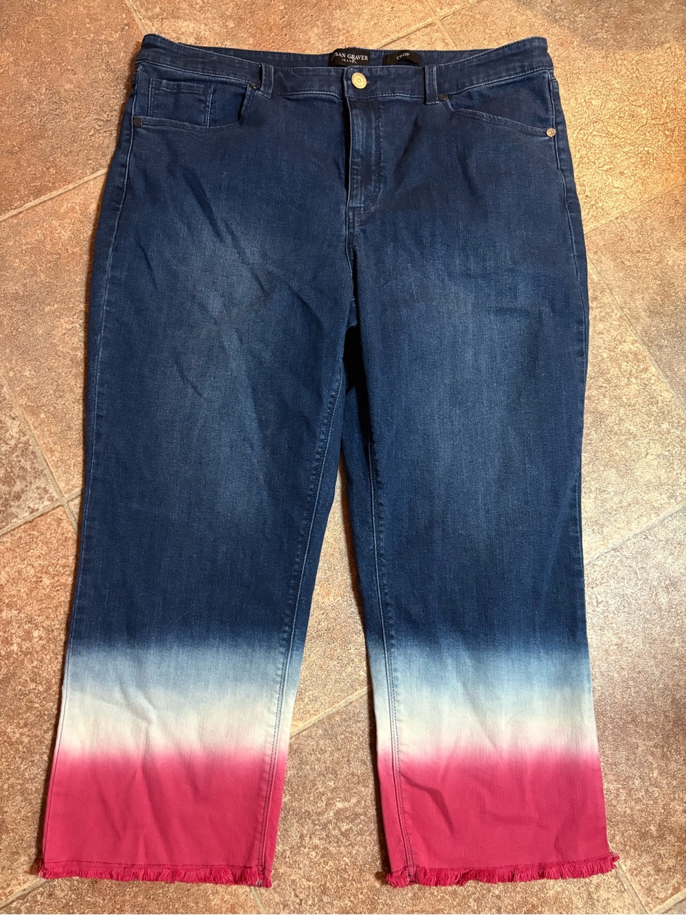 Susan Graver red, white & blue jeans